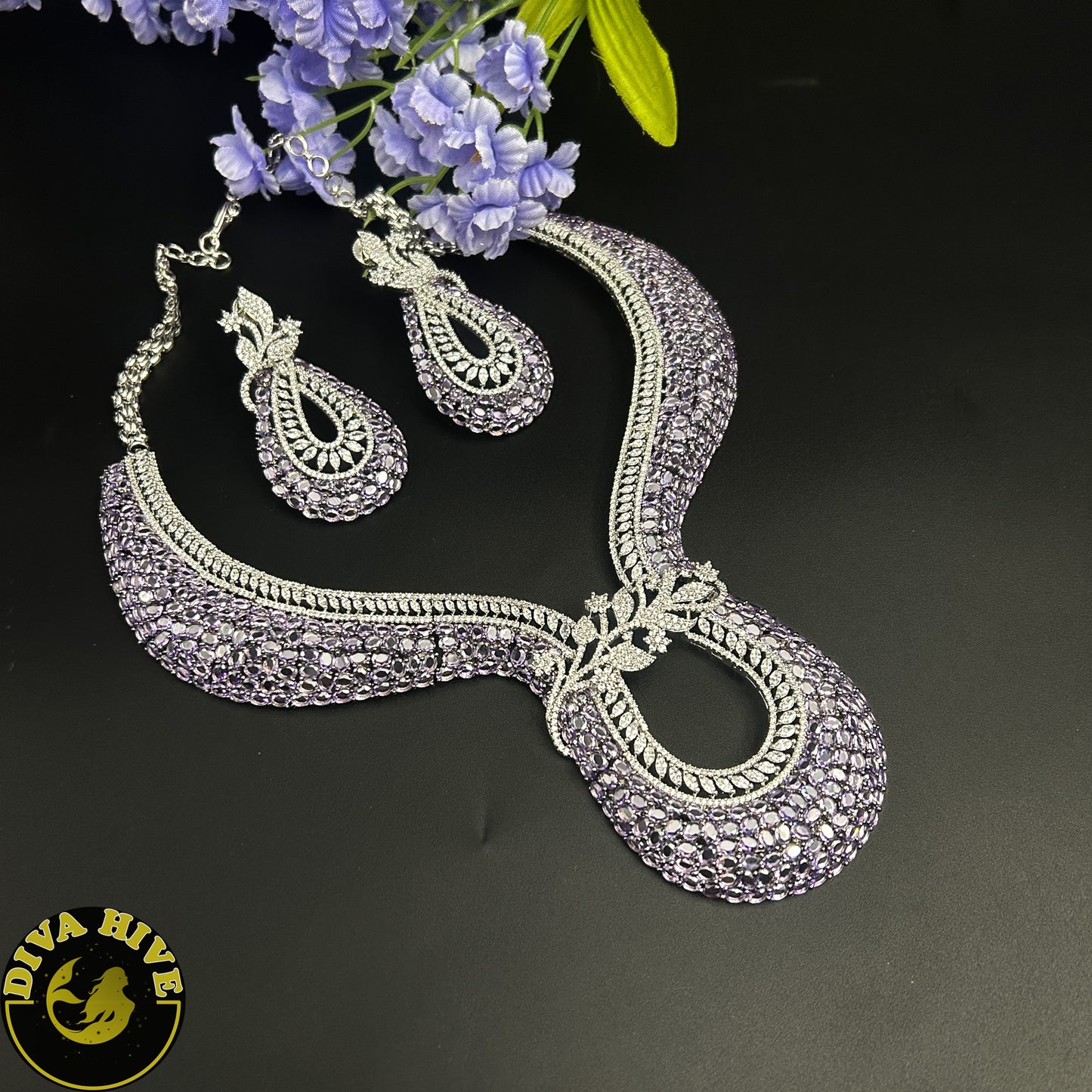 Ada AD/CZ Necklace - Necklace -Diva Exclusive, Kundan, Necklace - Divahive