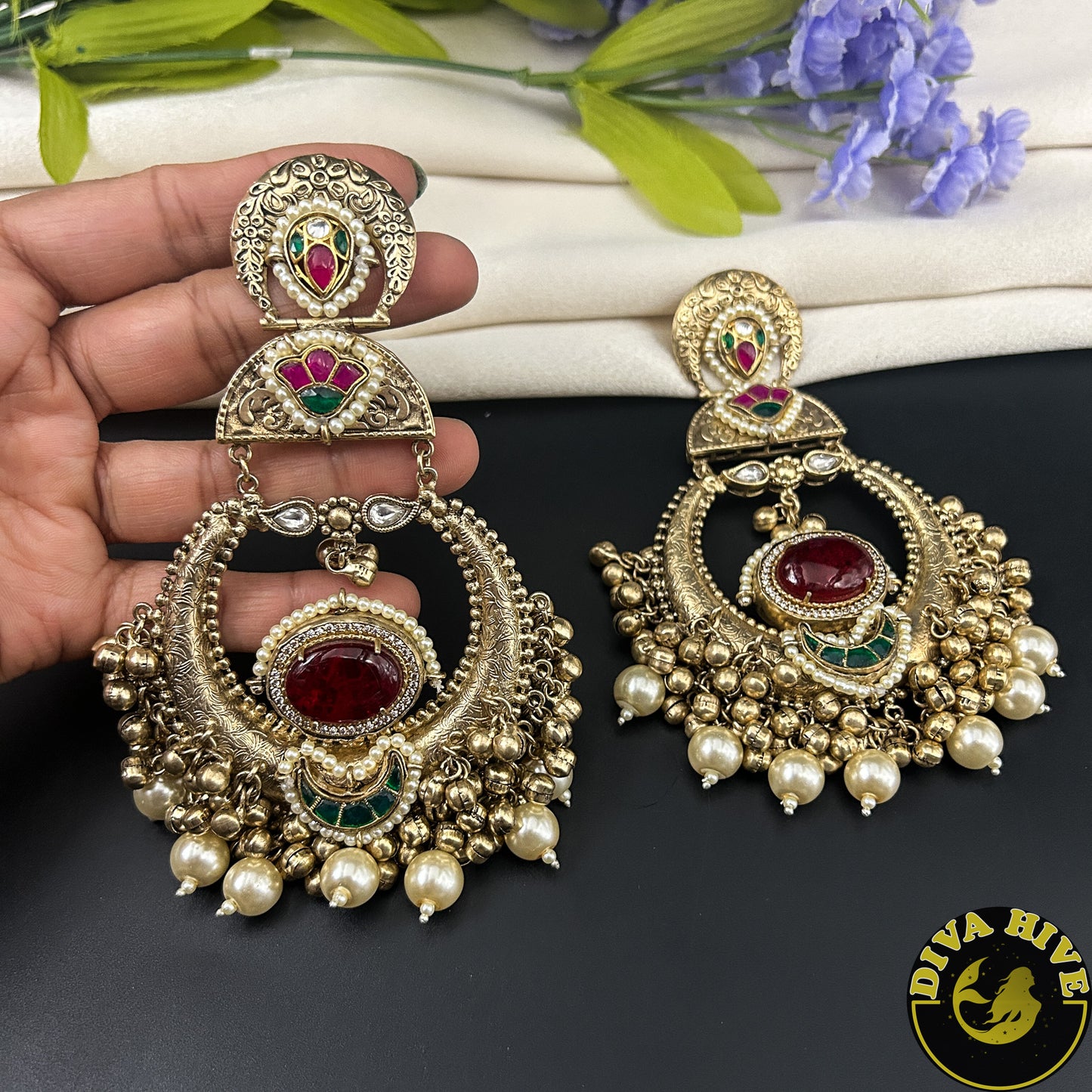 Adaa Fusion Chaandbali - Earring -925Silver, Diva Exclusive, Earring, featured, Fusion, Silver - Divahive
