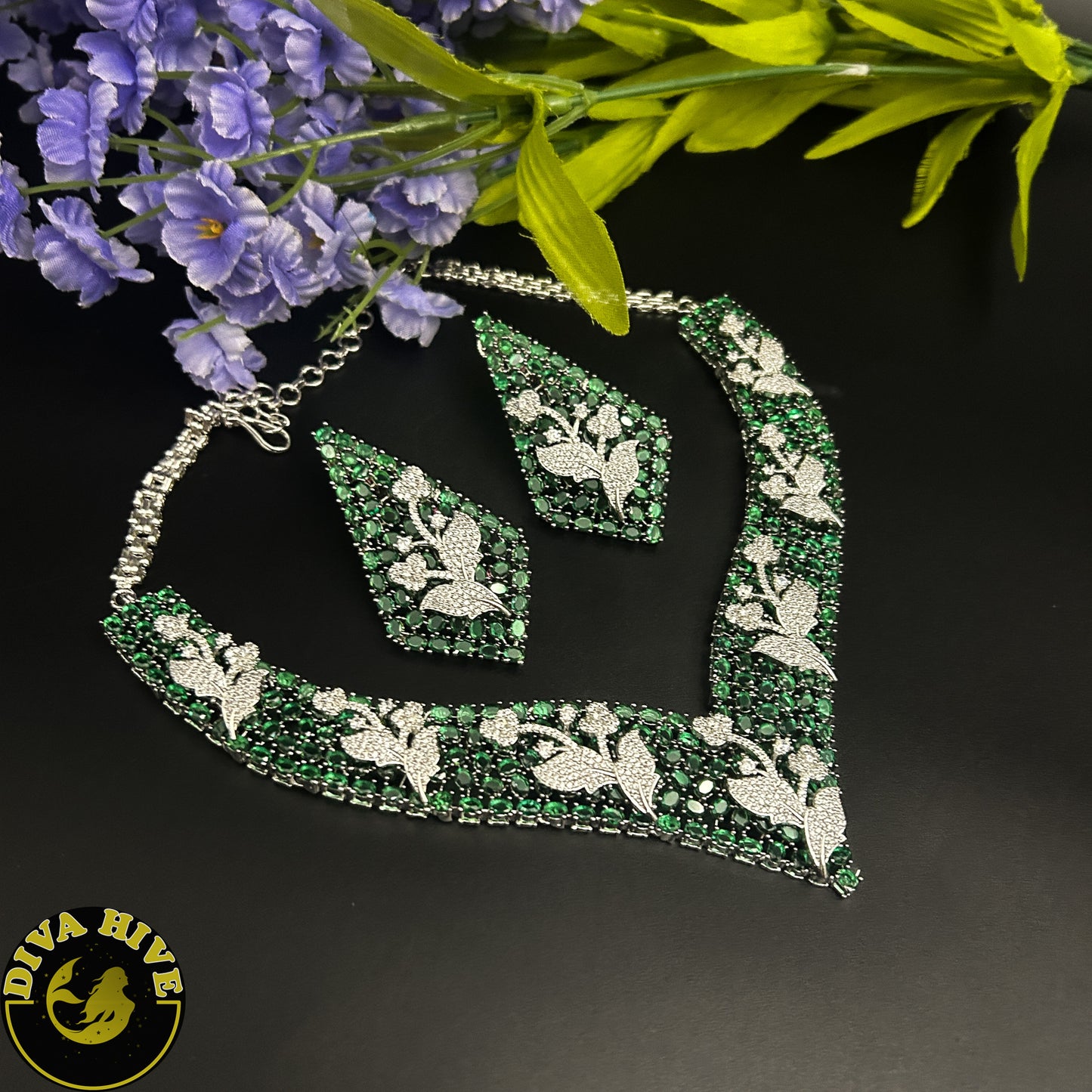 Aza AD/CZ Necklace - Necklace -Diva Exclusive, Kundan, Necklace - Divahive