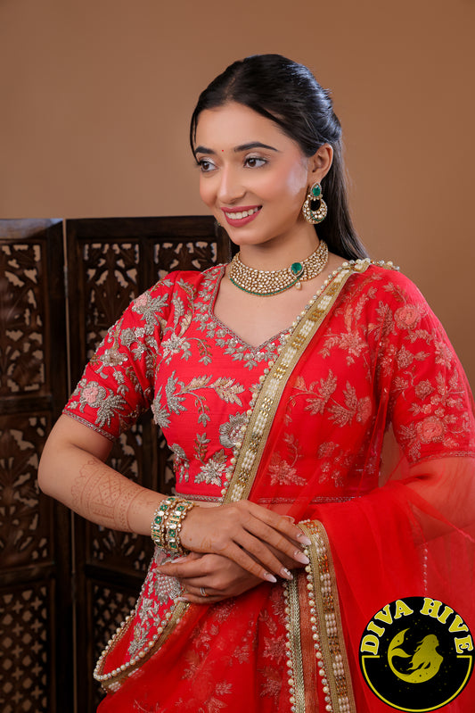 Sanya 22K Gold Plated Moissanite Bridal/Semi Bridal Necklace