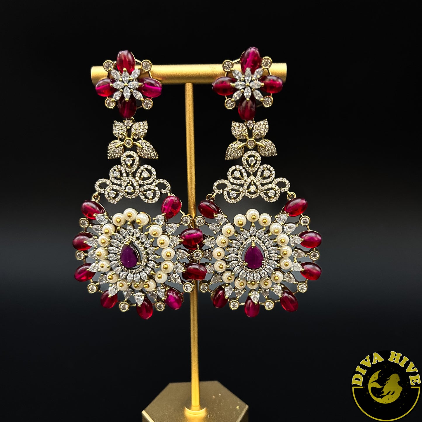 Qala AD/CZ Earring - -Earring, Kundan - Divahive