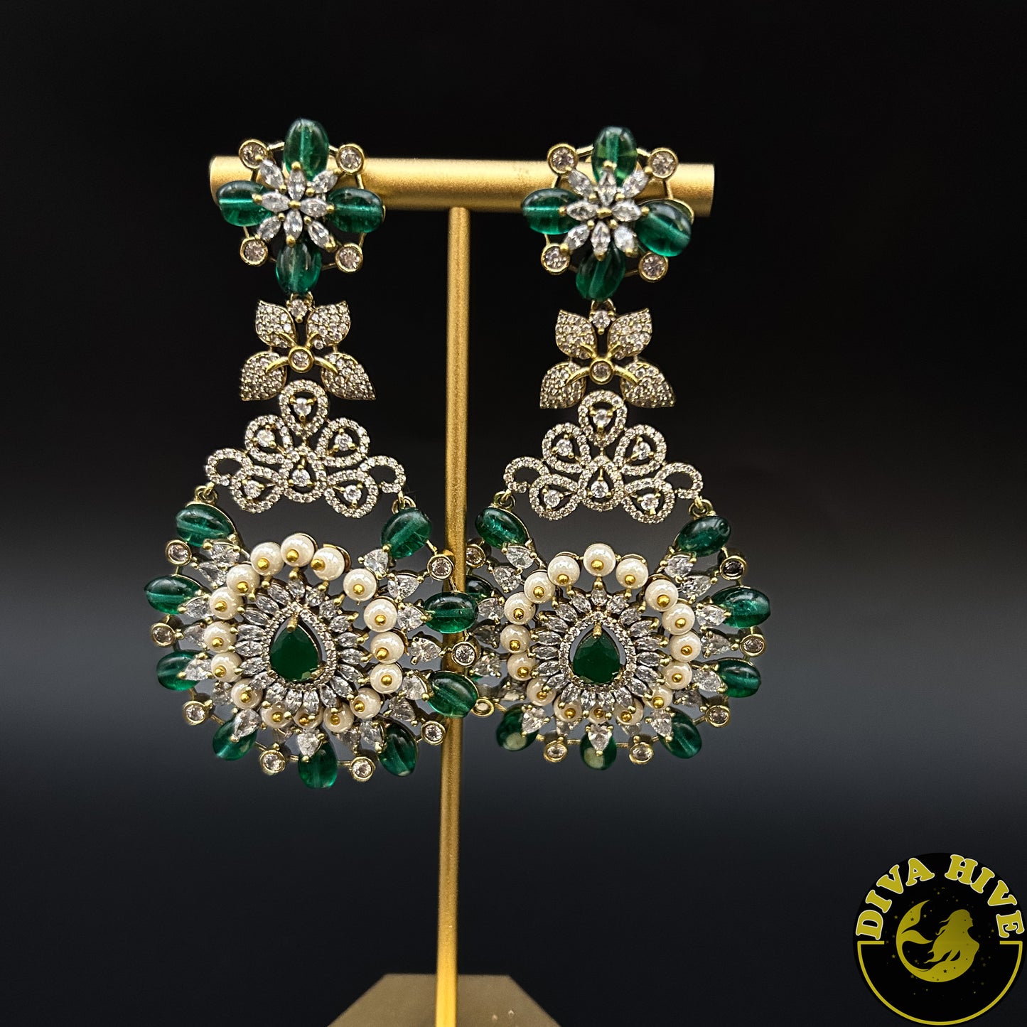 Qala AD/CZ Earring - -Earring, Kundan - Divahive