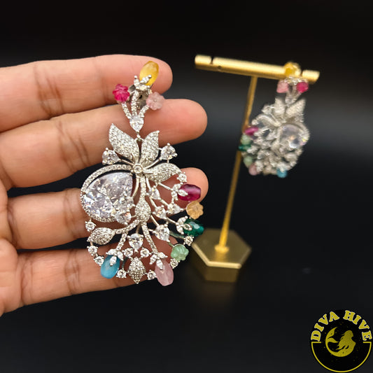 Ziva AD/CZ Earring - -AD/CZ, Earring - Divahive