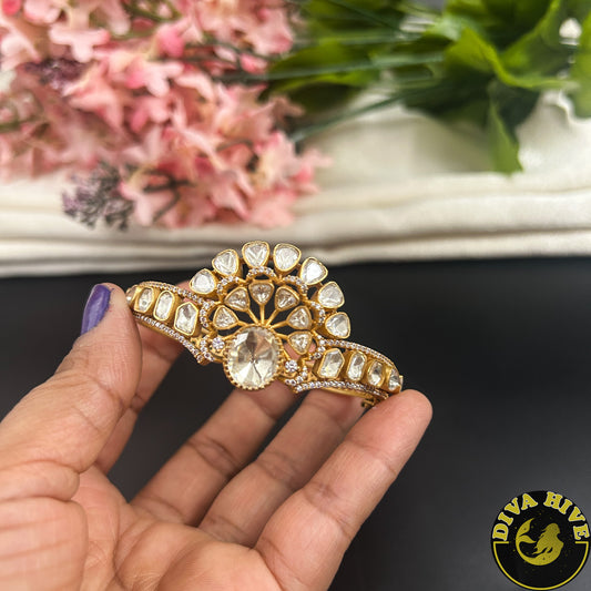 Sneh 22K Gold Plated Moissanite Kada
