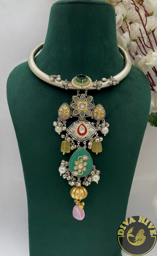 Katrina Dangler Hasli | Silver Hasli | Diva Exclusive Hasli - Necklace -925Silver, Diva Exclusive, featured, Fusion, Necklace - Divahive