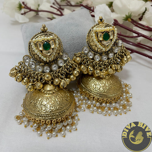 Silver Fusion Jhumka | Tribal Earring |Statement Jhumka | Moon Jhumka - Earring -925Silver, Diva Exclusive, Earing, Earring, Fusion - Divahive