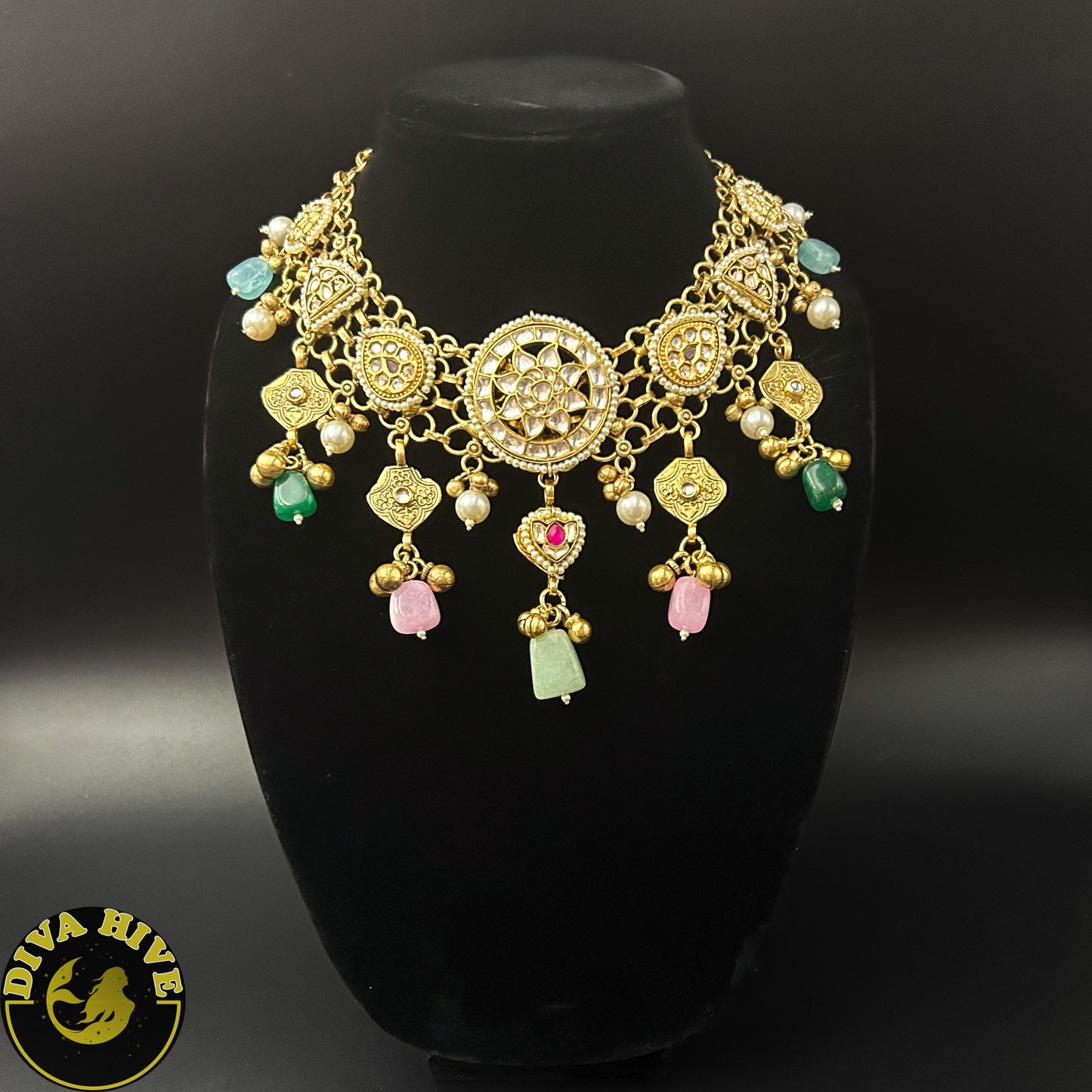 Kadiyan Pachi Fusion Necklace | Silver Necklace | Diva Exclusive Necklace - Necklace -925Silver, Diva Exclusive, Fusion, Necklace - Divahive