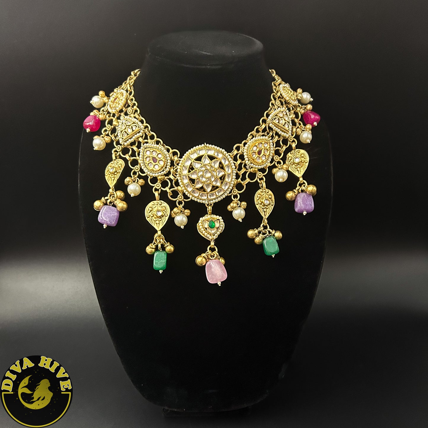 Kadiyan Pachi Fusion Necklace | Silver Necklace | Diva Exclusive Necklace - Necklace -925Silver, Diva Exclusive, Fusion, Necklace - Divahive