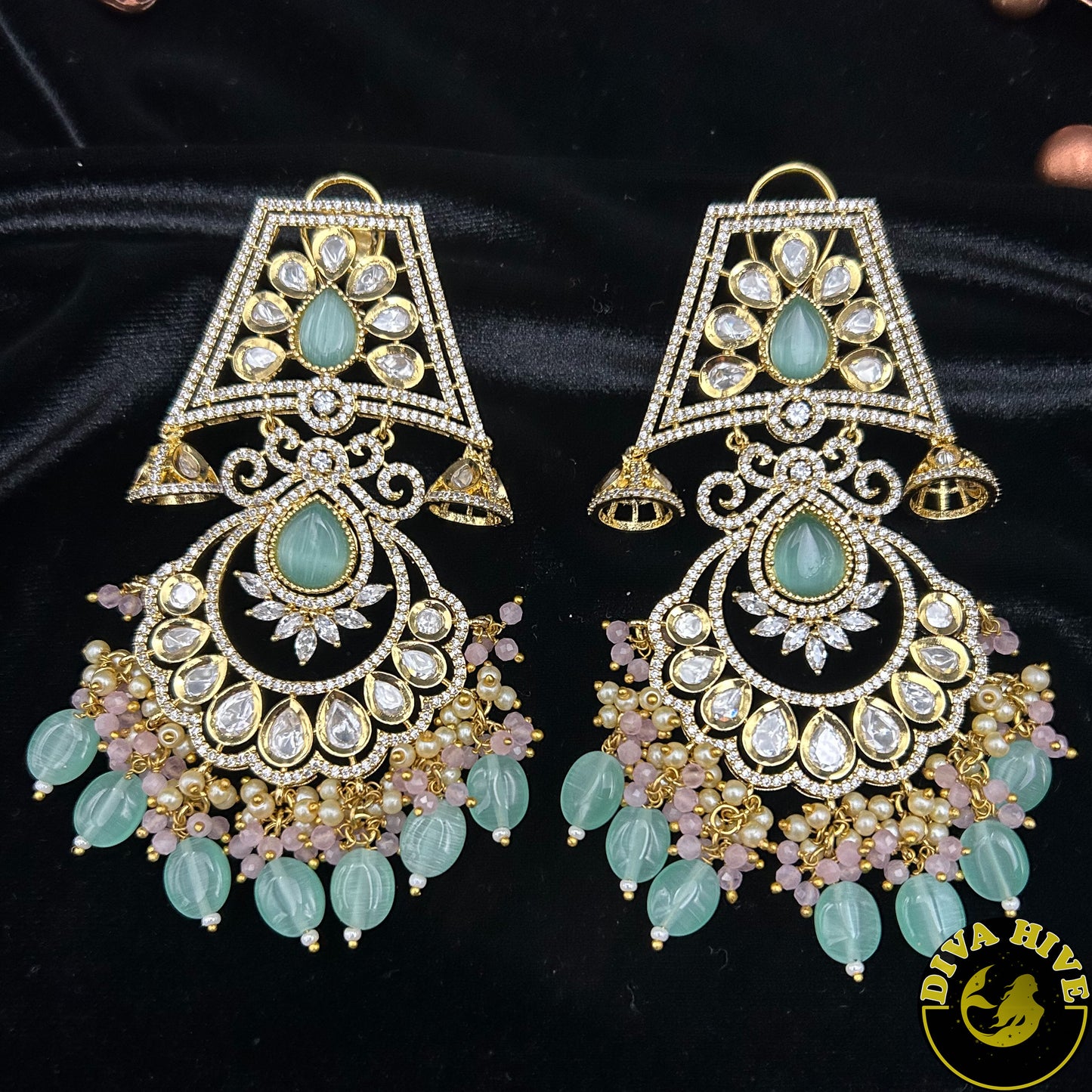 Moh Kundan Earring - -Earring, Kundan - Divahive