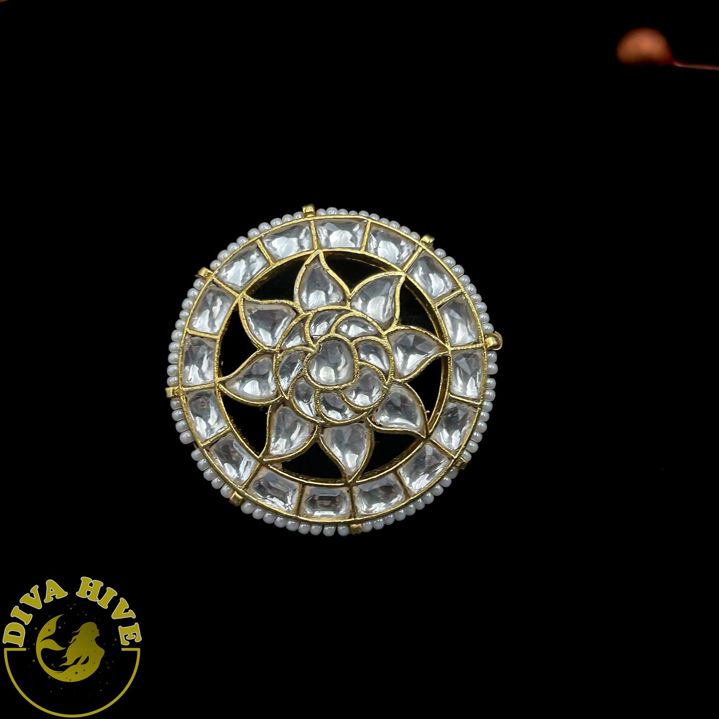 Moh Pachi Ring 2 - Finger Ring -Accessories, Diva Exclusive, Finger Ring, Kundan - Divahive