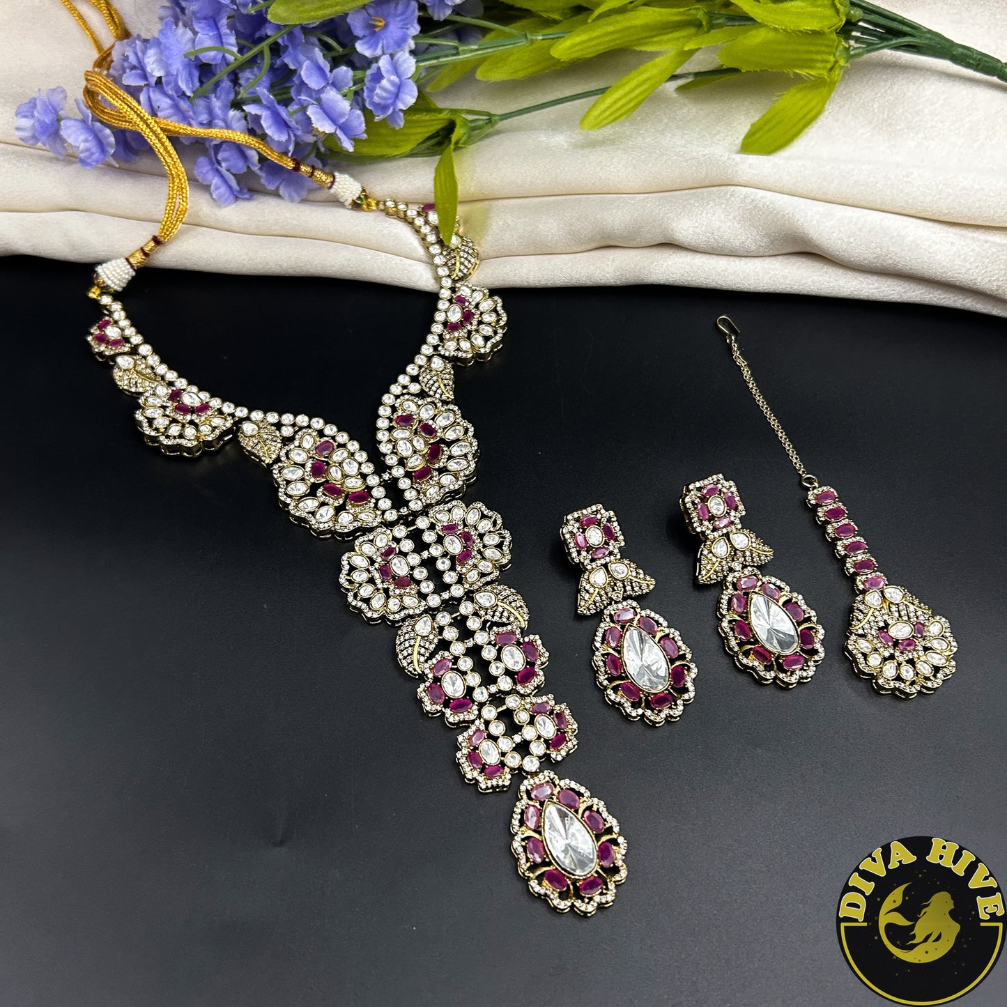 Maharani Moissanite Long Statement Necklace