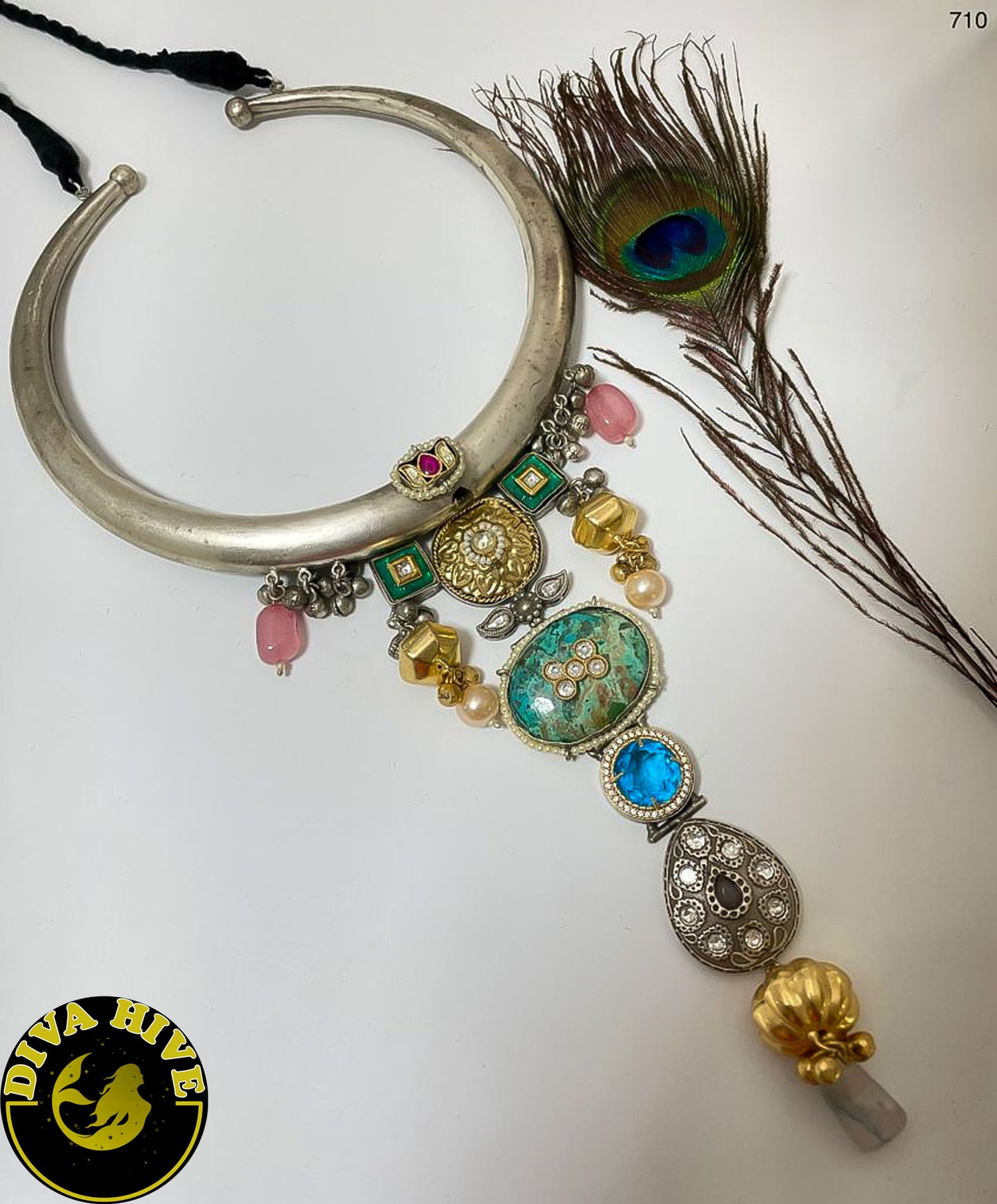Designer 92.5 Silver Hasuli | Tribal Jewelry - Necklace -925Silver, Diva Exclusive, Hasuli, Necklace, Silver - Divahive