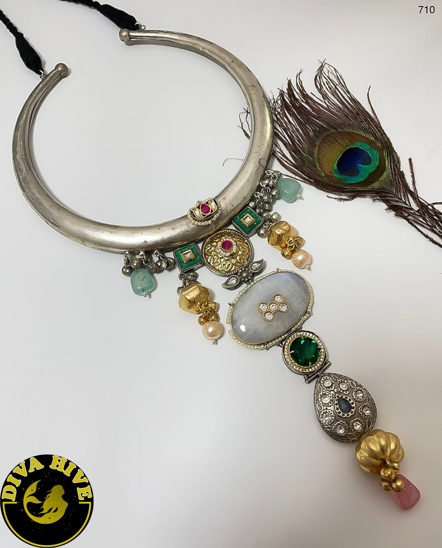 Designer 92.5 Silver Hasuli | Tribal Jewelry - Necklace -925Silver, Diva Exclusive, Hasuli, Necklace, Silver - Divahive