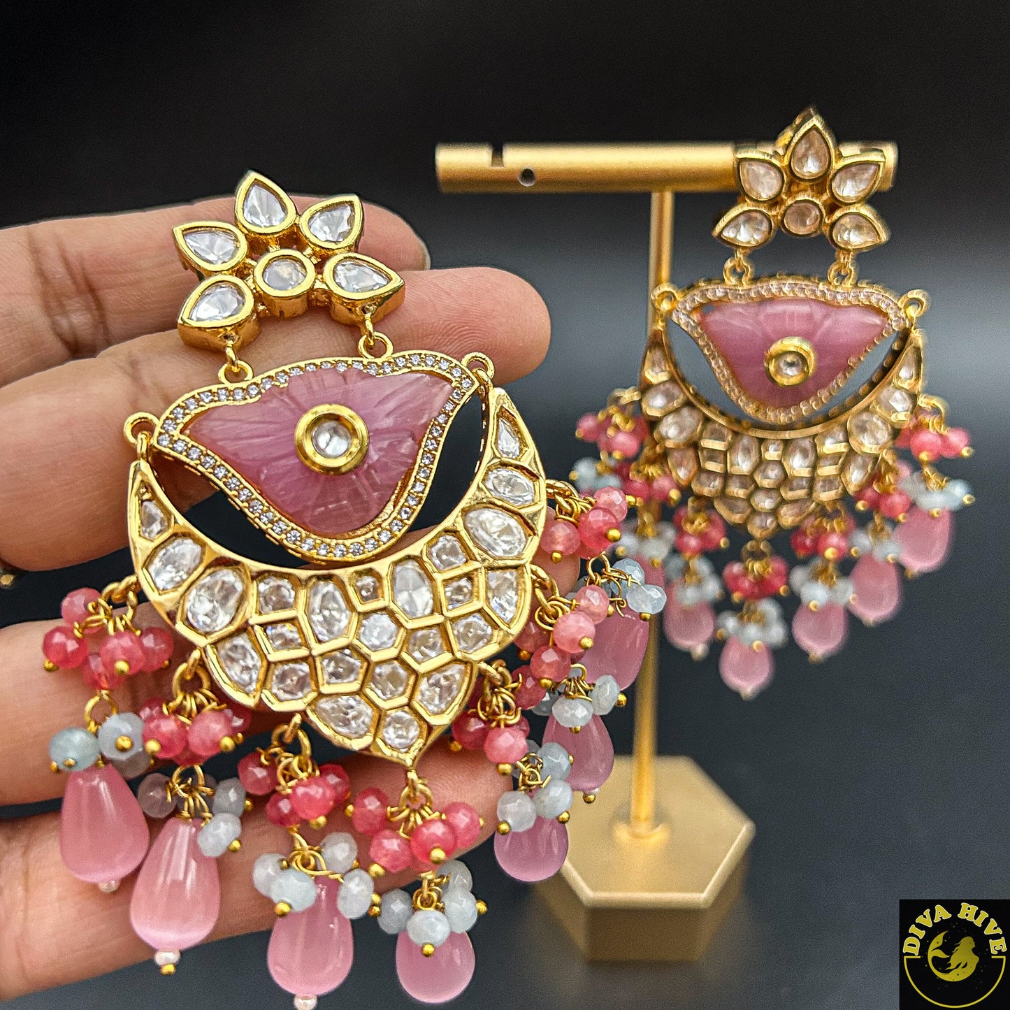 Statement Earing - -Earring, Kundan - Divahive