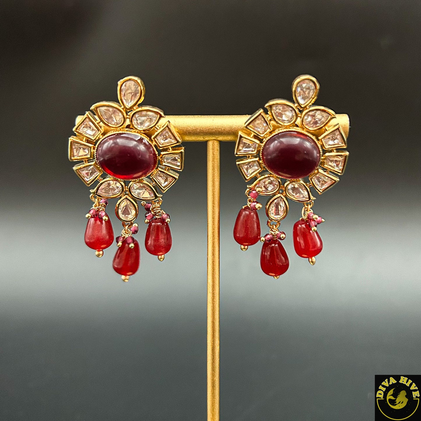 Delicate Stud - -Earing, Earring, Kundan - Divahive