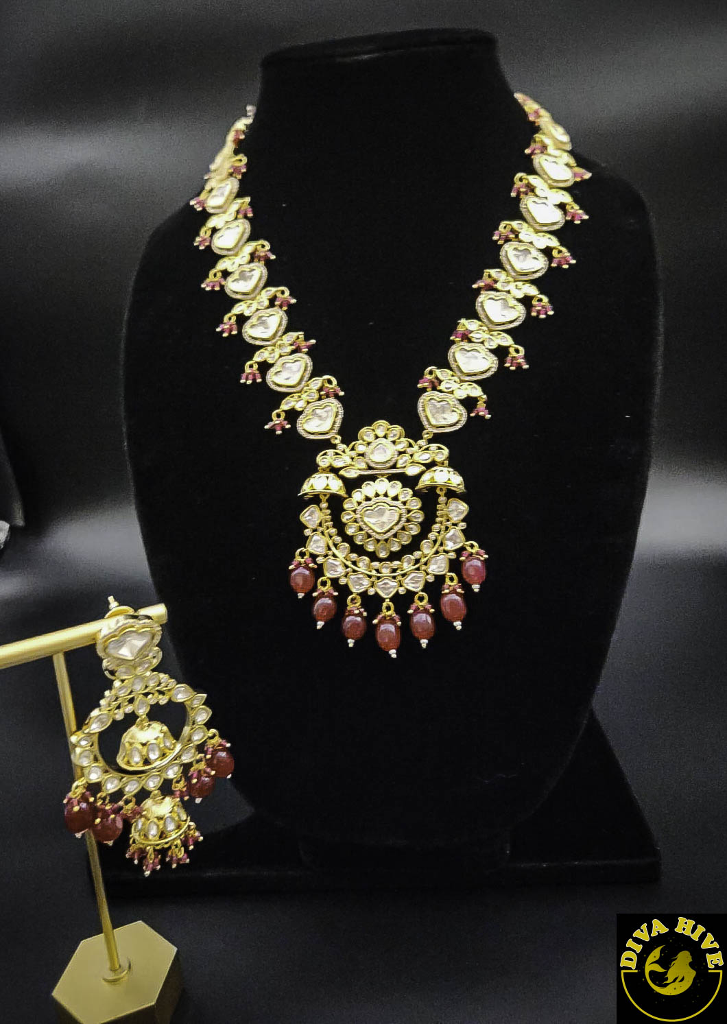 Premium Kundan Bridal Set | Choker and Long Necklace - Necklace -Bridal, Choker, Kundan, Necklace - Divahive