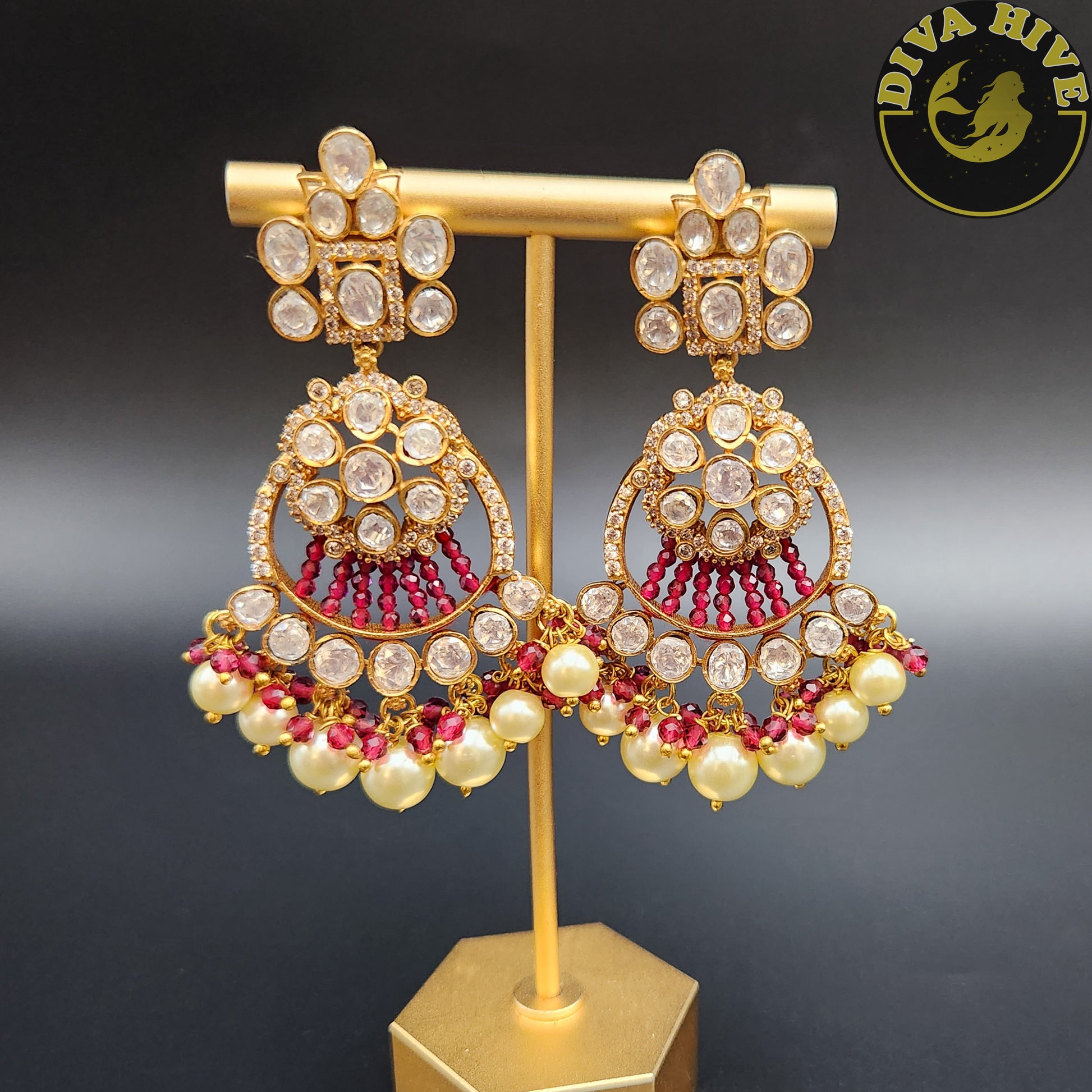 Moissanite Premium Earring | Diva Exclusive Earring | Designer Earring - Earring -Diva Exclusive, Earring, Jhumka, Kundan, moissanite - Divahive