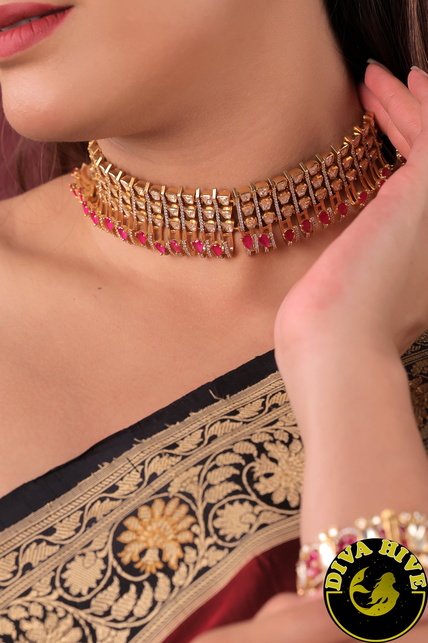Ziya 22K Gold Plated Moissanite Choker