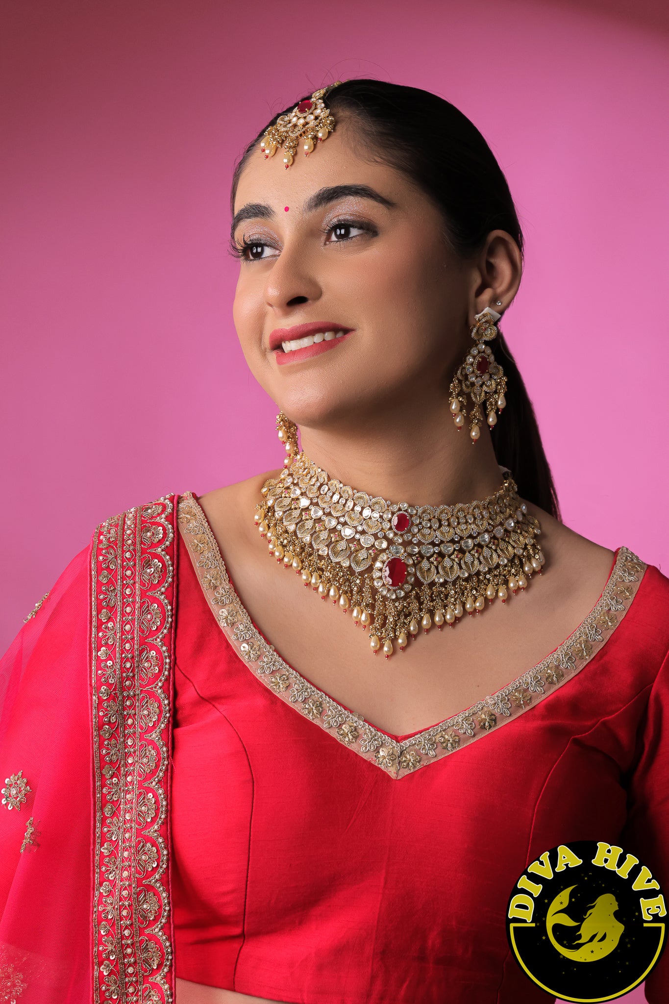 Haanya 22K Gold Plated Moissanite Bridal/Semi Bridal Choker