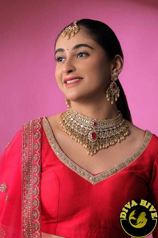 Haanya 22K Gold Plated Moissanite Bridal/Semi Bridal Choker