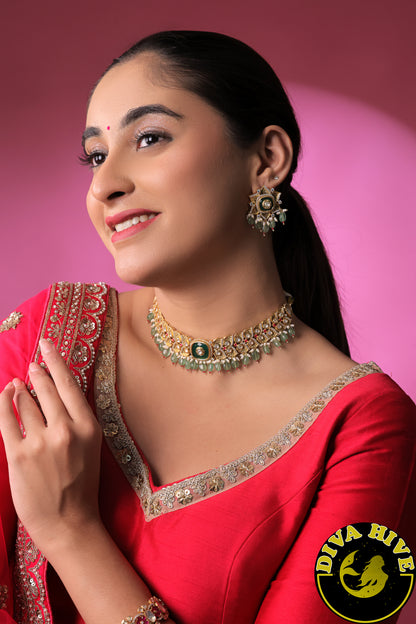 Mohini 22K Gold Plated Moissanite Choker
