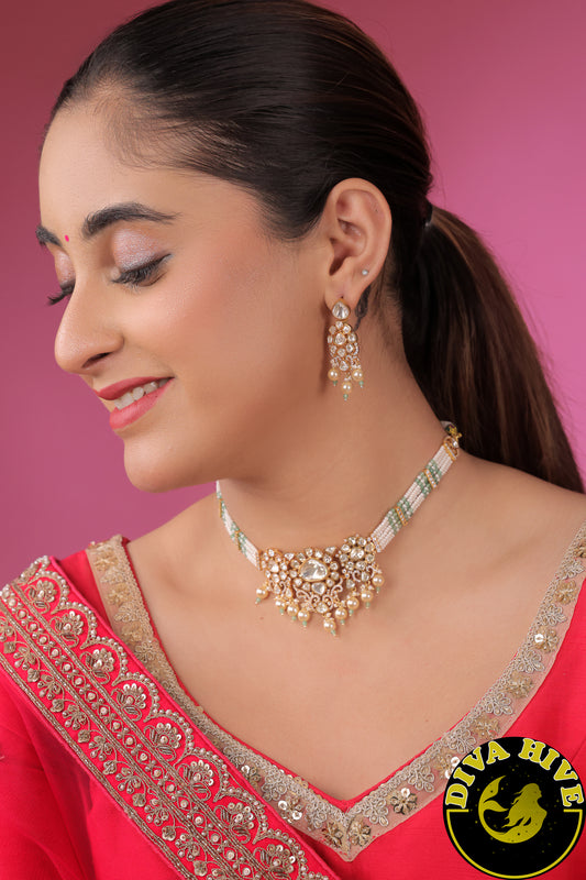 Aabha 22K Gold Plated Moissanite Choker