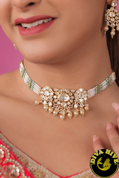 Aabha 22K Gold Plated Moissanite Choker