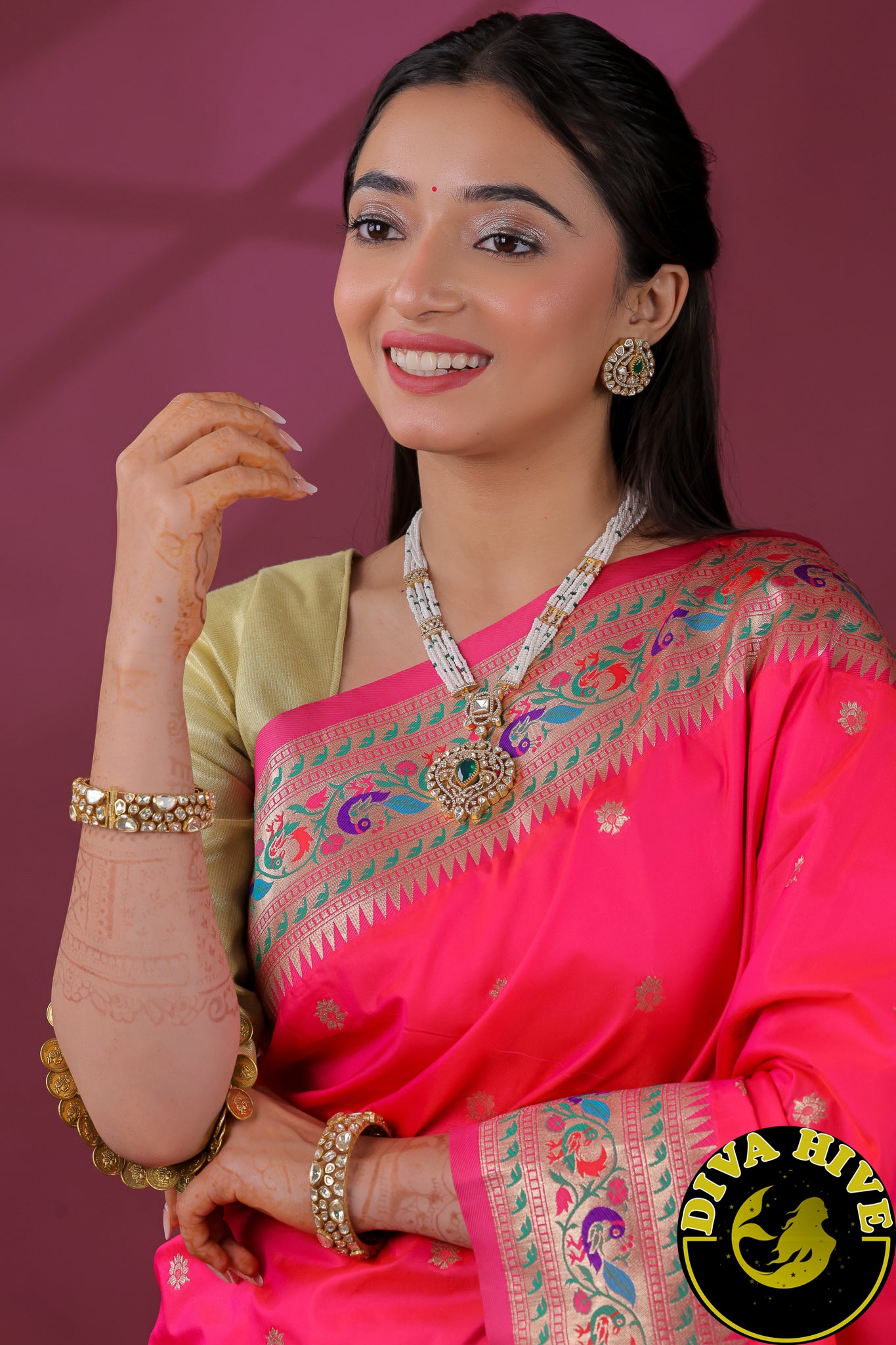 Sumona 22K Gold Plated Moissanite Necklace Set