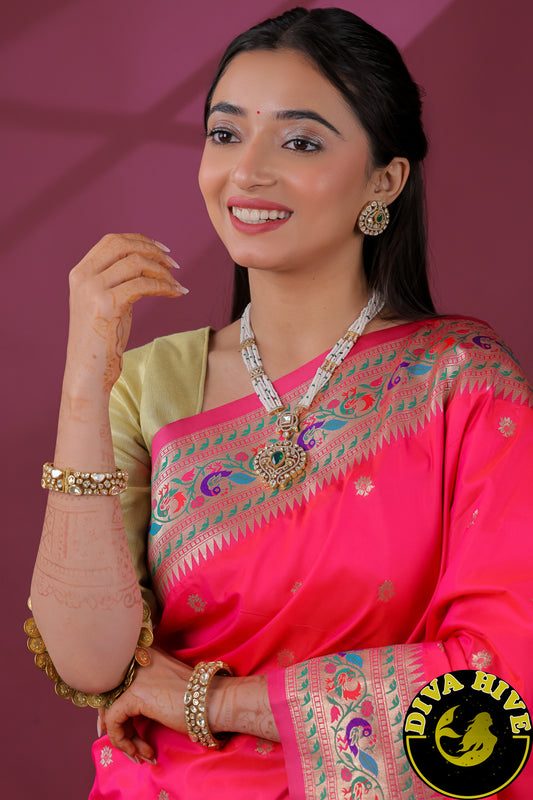 Sumona 22K Gold Plated Moissanite Necklace Set