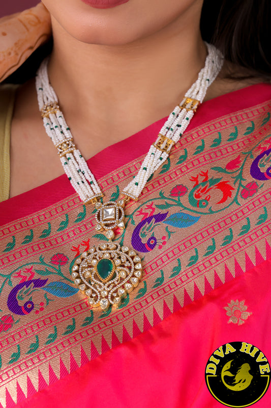 Sumona 22K Gold Plated Moissanite Necklace Set