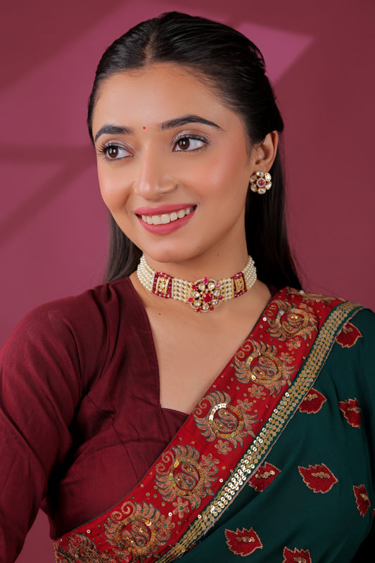 Moh Authentic Moissanite Chic Choker - Necklace -["Diva Exclusive","Kundan","Necklace"] - Divahive