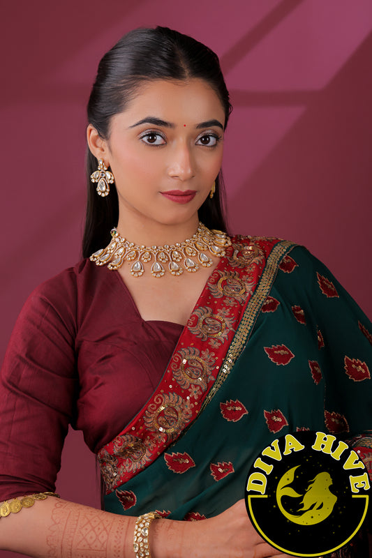 Mohini 22K Gold Plated Real Moissanite Necklace