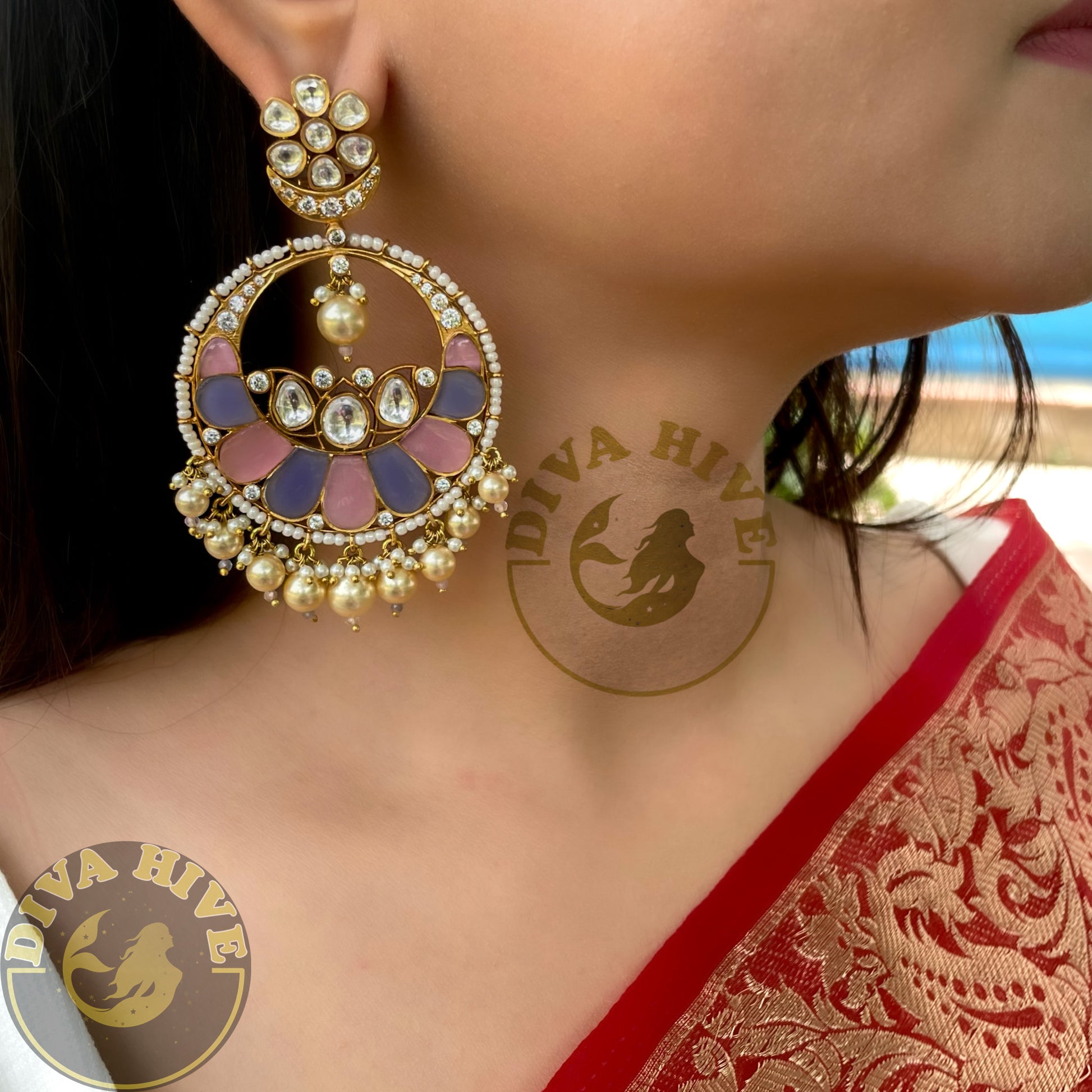 Diva Grogeous Earing | Chaandbali Earing - Earring -Diva Exclusive, Earring, Kundan - Divahive