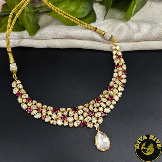 Paakhi Moissanite 22K Gold Plated Necklace Set