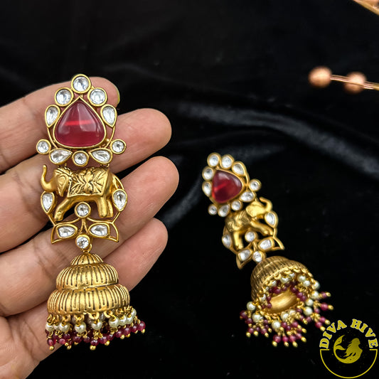 Antique Earing - Earring -Earing, Earring, Kundan - Divahive