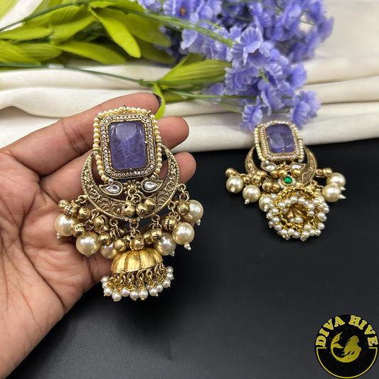 Chaand Jhumka | Silver Jhumka | Diva Exclusive Earring - Earring -["925Silver","Diva Exclusive","Earing","Earring","Fusion"] - Divahive