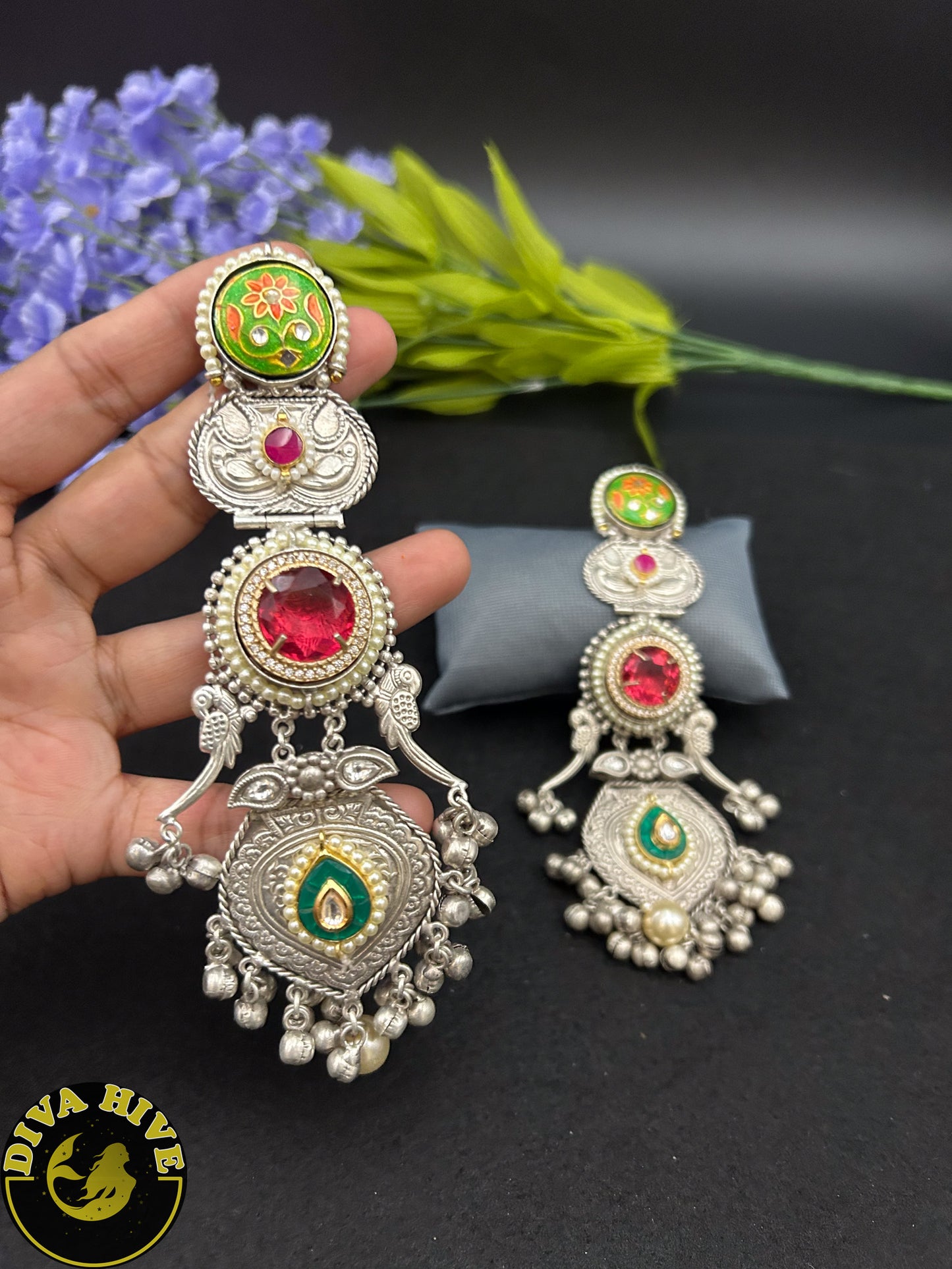 Paakhi Earring - Earring -925Silver, Diva Exclusive, Earring, featured, Fusion, Silver - Divahive