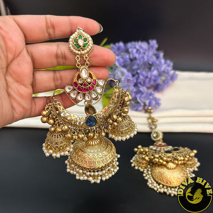 Ruhaani KaanChain Jhumka - Earring -["925Silver","Diva Exclusive","Earring","featured","Fusion","Silver"] - Divahive