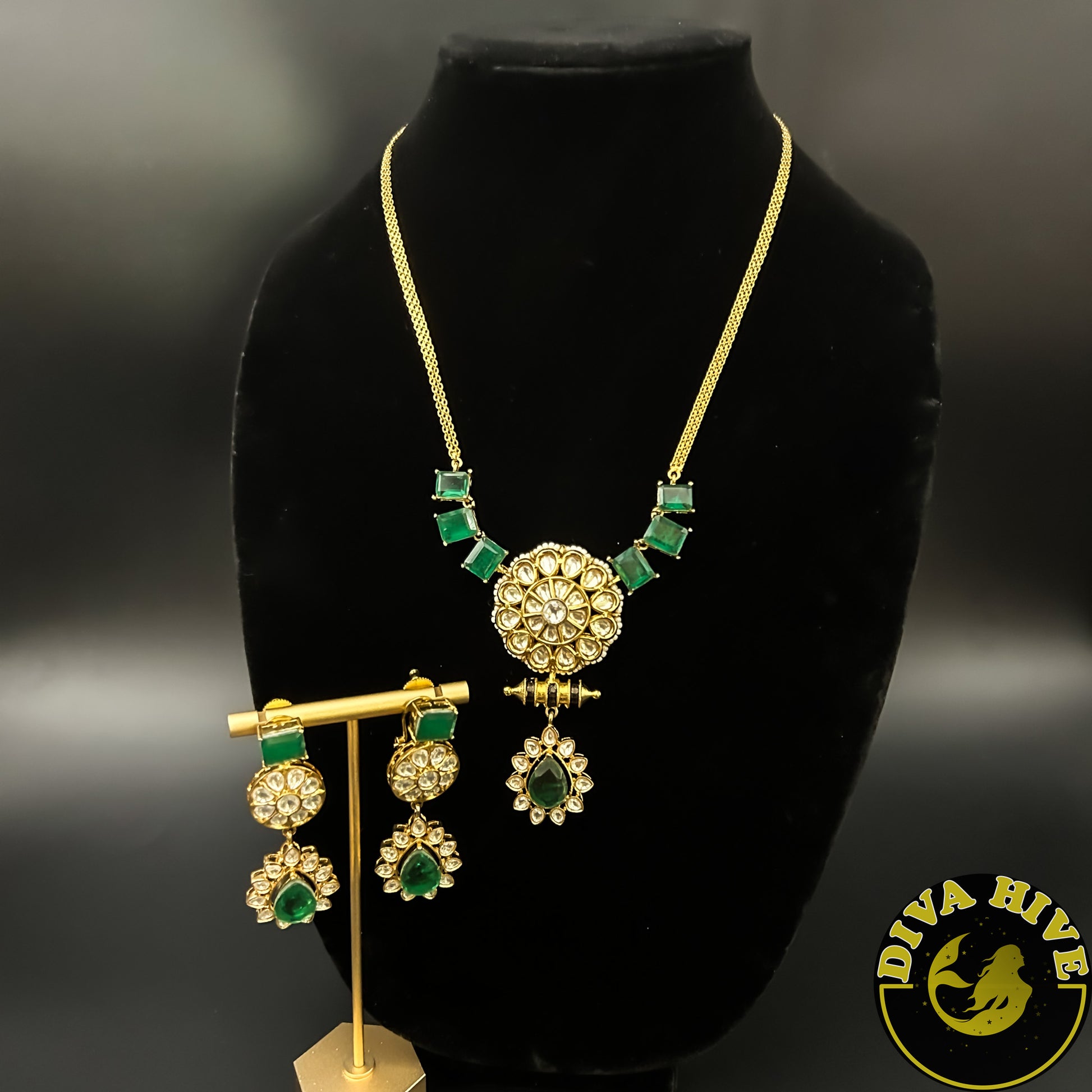 Sabyasachi Inspired Delicate Necklace with doublet - Necklace -Doublet, Kundan, Necklace, pachi kundan - Divahive