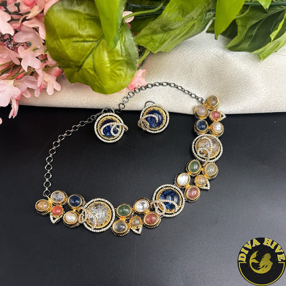 Fidaa Sabyasachi Inspired Necklace - Necklace -["Diva Exclusive","Doublet","featured","moissanite","Necklace"] - Divahive