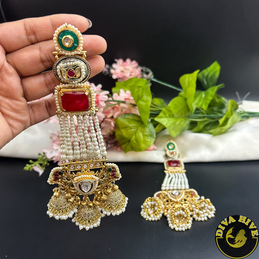 Adaa Fusion Long Earring - Earring -925Silver, Diva Exclusive, Earring, Fusion, Silver - Divahive