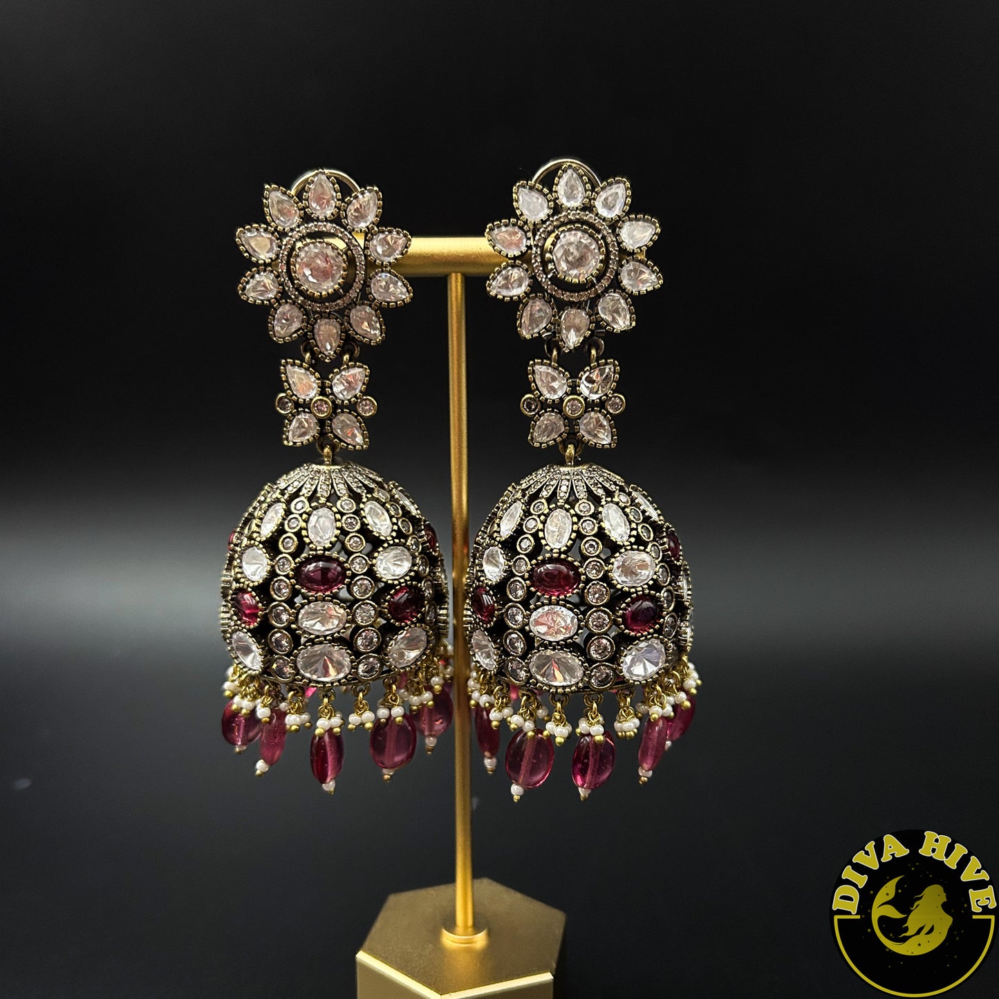 Dera Moissanite Jhumka - Earring -Diva Exclusive, Earring, featured, moissanite - Divahive