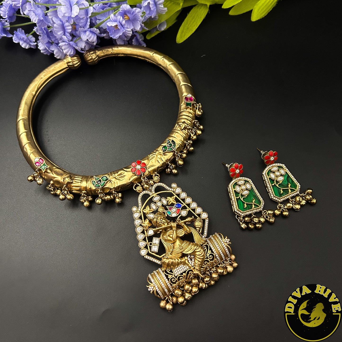 Krishna Fusion Hasli - Necklace -925Silver, Choker, Diva Exclusive, featured, Necklace - Divahive