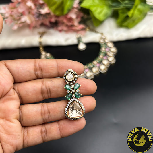 Ruhani Two Layered Moissanite Doublet Necklace