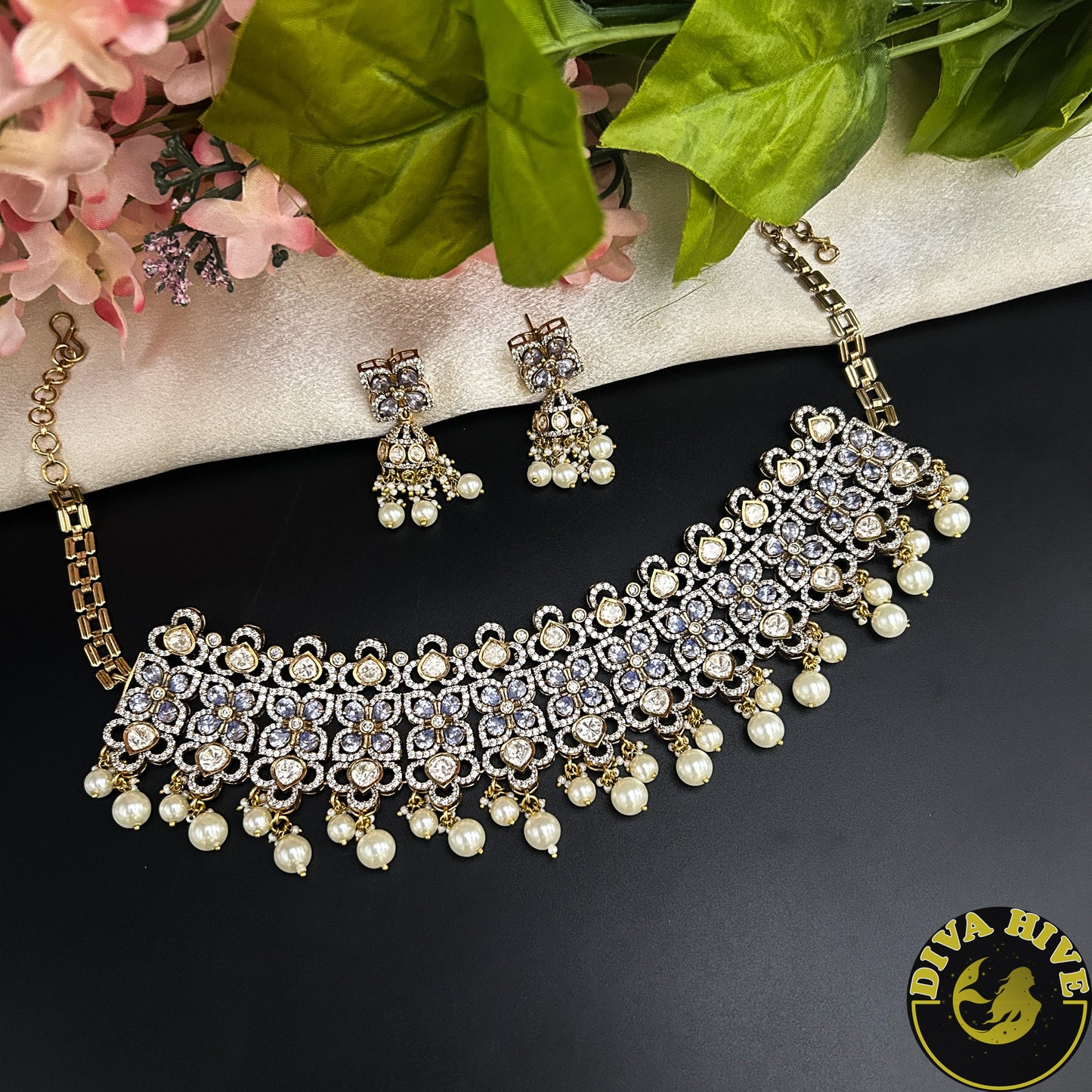 Dilruba Moissanite Choker Set