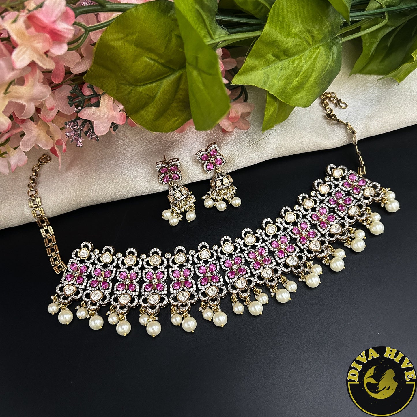 Dilruba Moissanite Choker Set