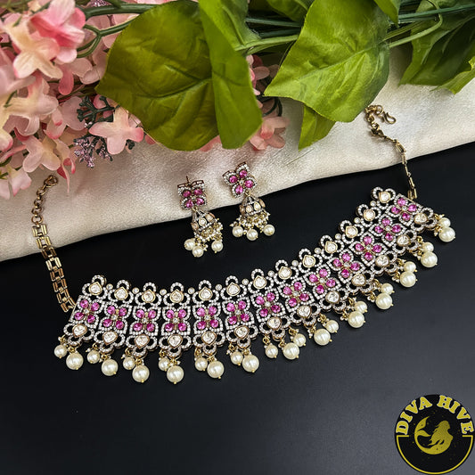 Dilruba Moissanite Choker Set
