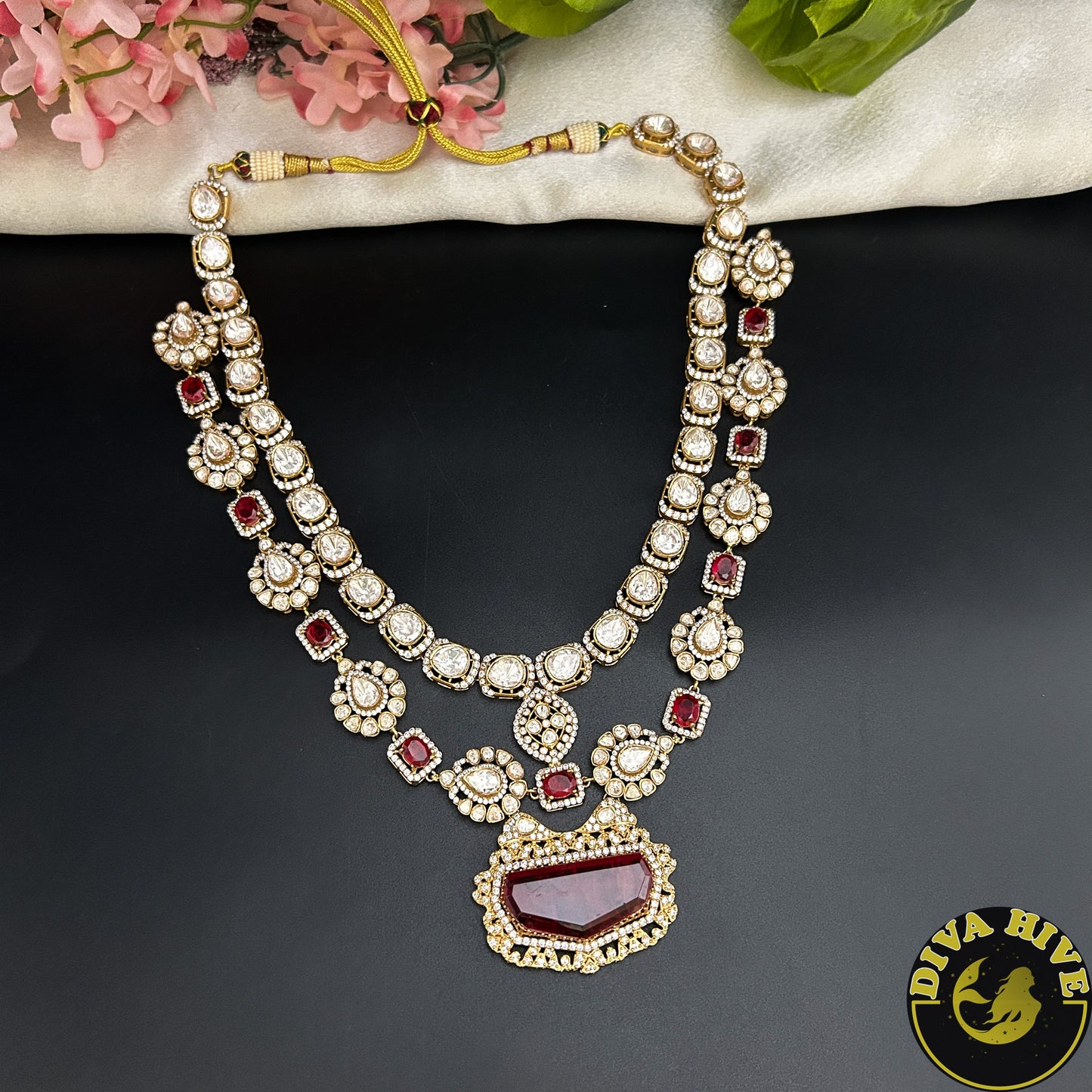 Ruhani Two Layered Moissanite Doublet Necklace