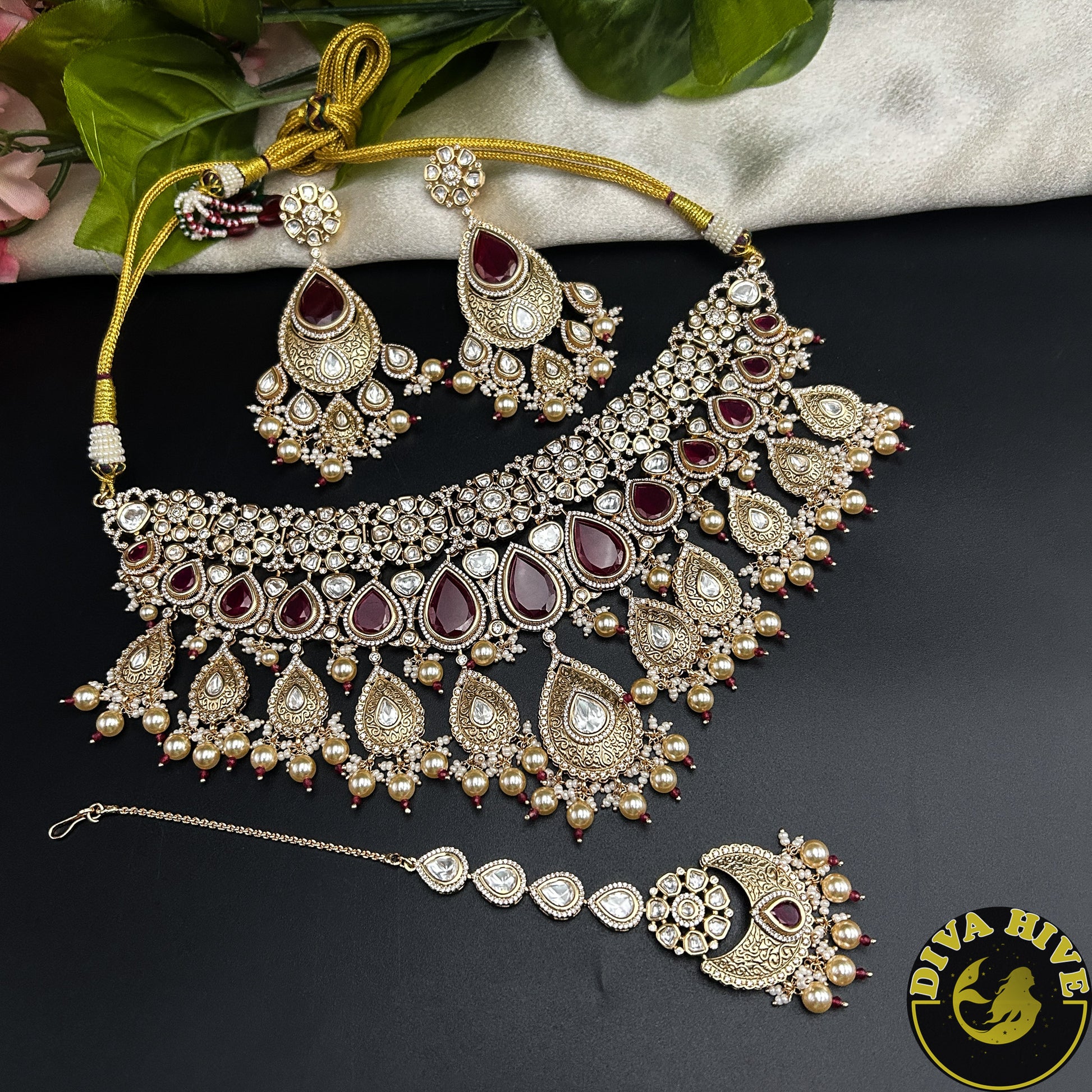 Ruhani Kundan Necklace -  -["24K Gold Plated","Diva Exclusive","featured","Kundan","Necklace"] - Divahive