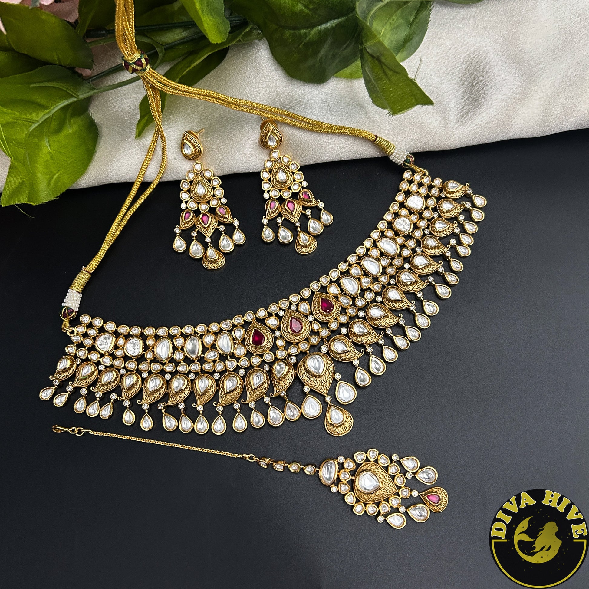 Mugdha Kundan Necklace -  -["24K Gold Plated","Diva Exclusive","featured","Kundan","Necklace"] - Divahive